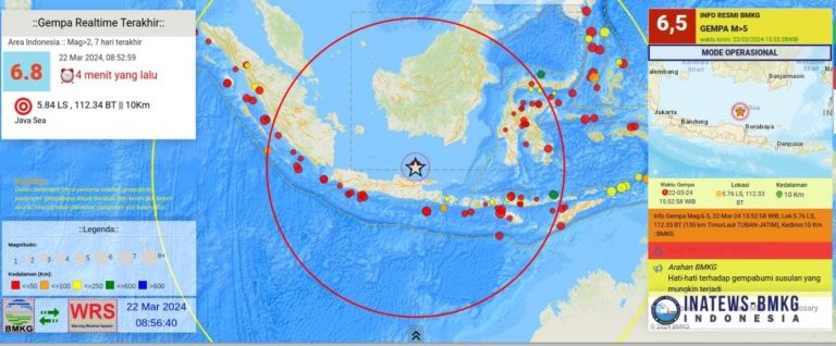 Gempa Tuban Dirasakan hingga Jakarta dan Balikpapan