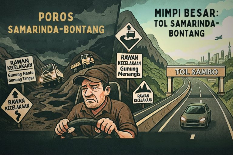 Poros Samarinda–Bontang: Antara Janji Perbaikan, Realita Rusak, dan Mimpi Jalan Tol