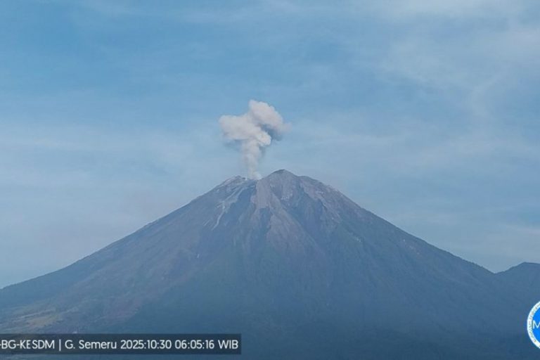 Gunung Semeru Kembali Erupsi, Kolom Abu Tembus 800 Meter