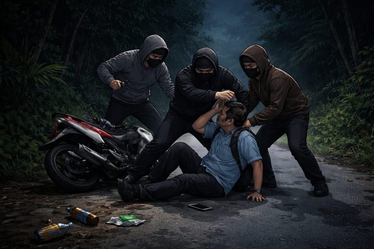 Begal Malam Hari di Bontang, Guru SD Jadi Korban